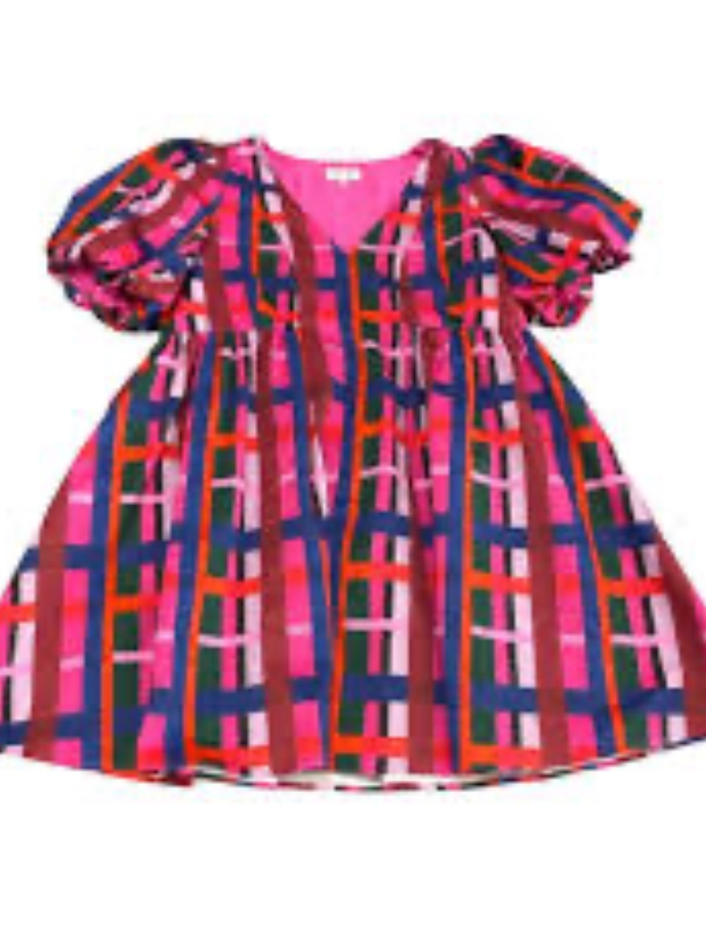 cross by hollie murch Pink Red Blue Peplum dress